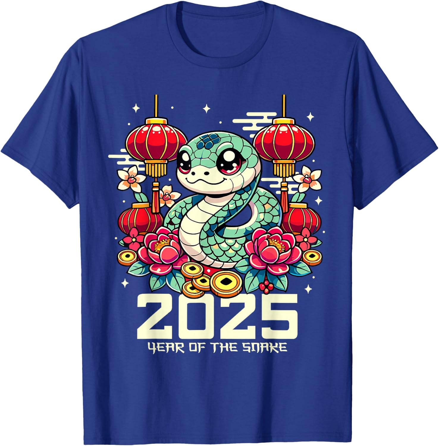 Cute Happy Chinese New Year of the Snake 2025 Lunar Zodiac T-Shirt - T-Shirt | Royal