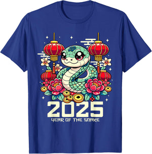 Cute Happy Chinese New Year of the Snake 2025 Lunar Zodiac T-Shirt - T-Shirt | Royal