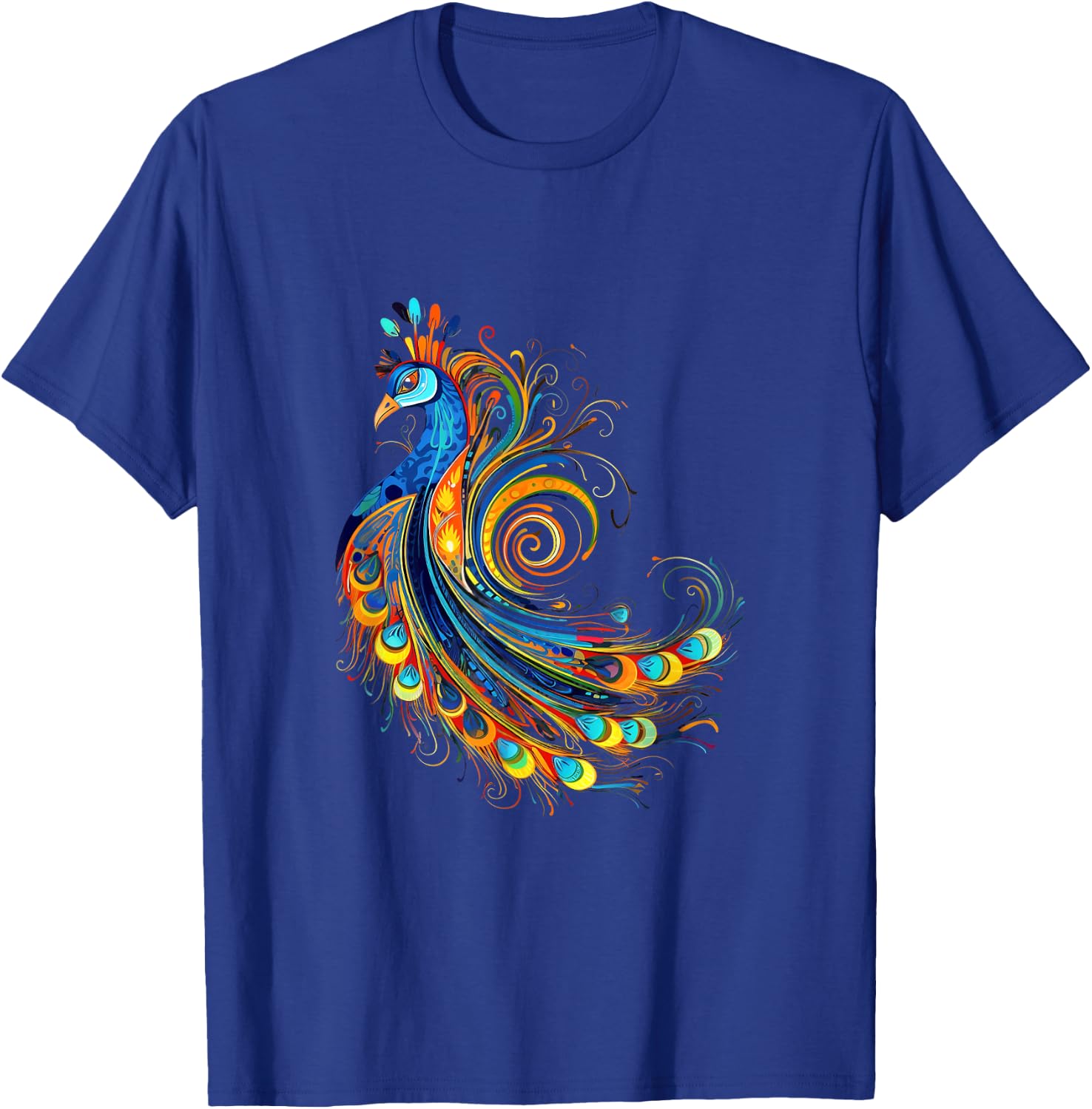 Peacock Indian Tribes Art Indigenous T-Shirt - T-Shirt | Royal