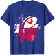Rugby Shirt Player Child Man Flag Rooster Men Women , Black, S T-Shirt - T-Shirt | Royal