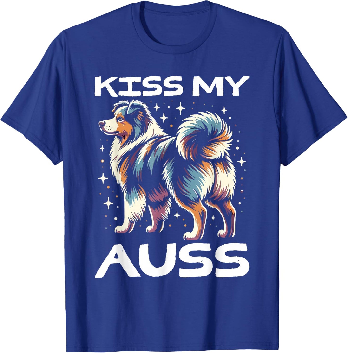 Australian Shepherd Dog Kiss Aussie Shepherd Dog T-Shirt - T-Shirt | Royal
