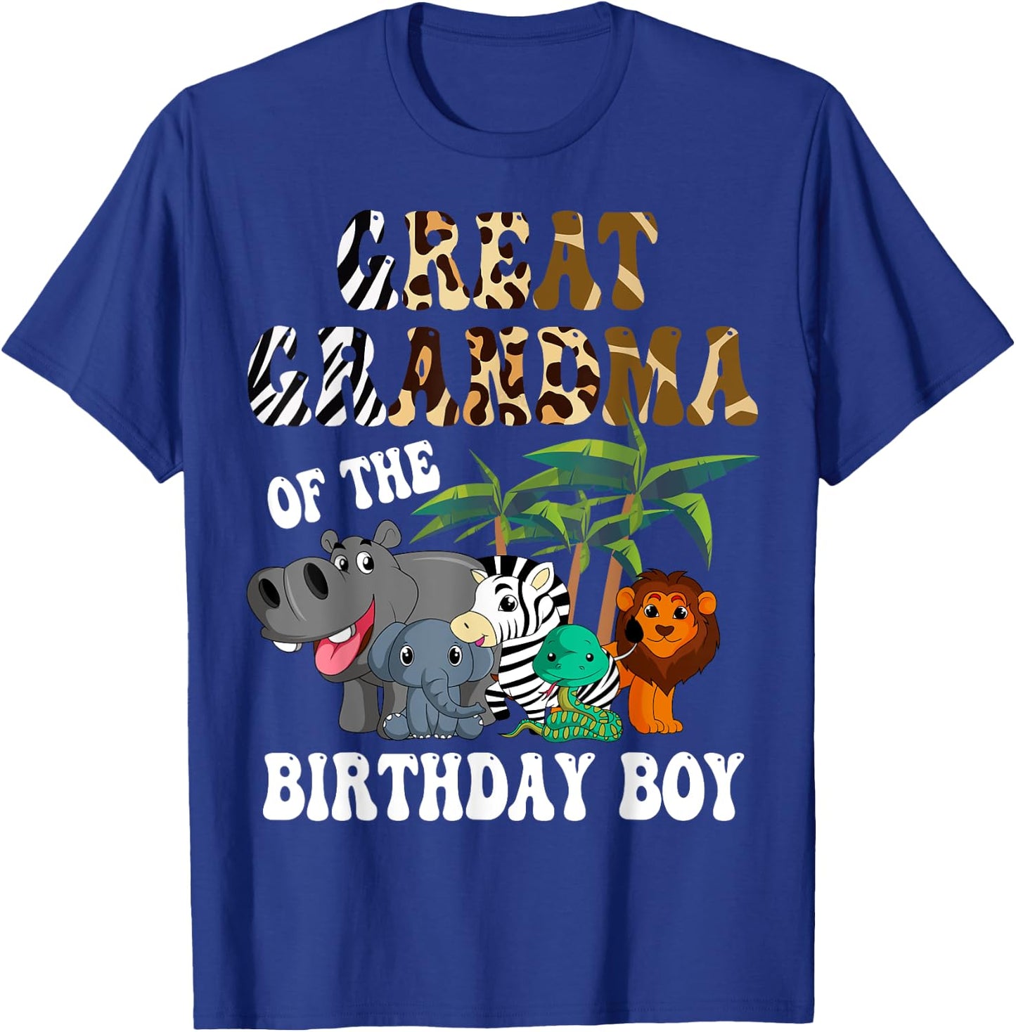Great Grandma of the Birthday Boy Zoo Safari Celebration T-Shirt - T-Shirt | Royal