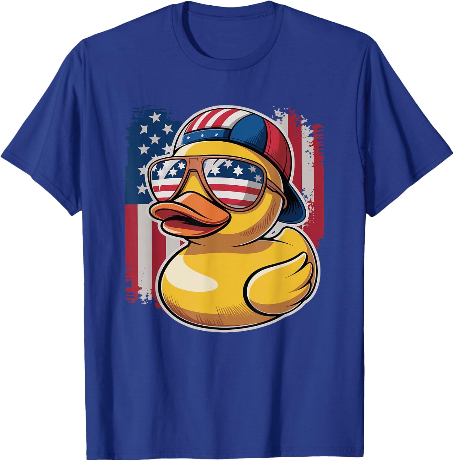 Patriotic Duck USA Flag Duck 4th of July For Toddler Boys T-Shirt - T-Shirt | Royal