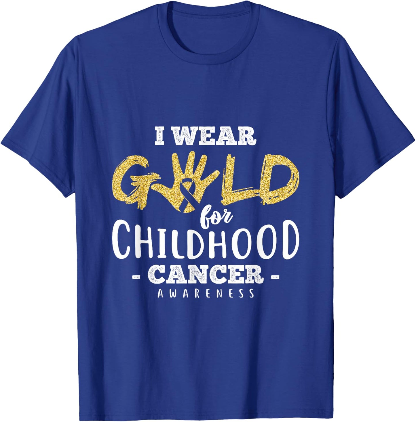 Childhood Cancer Survivor I Wear Gold Awareness Gift Ribbon T-Shirt - T-Shirt | Royal