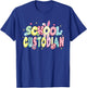 Retro Groovy School Custodian Bunny Ear Funny Easter Gifts T-Shirt - T-Shirt | Royal