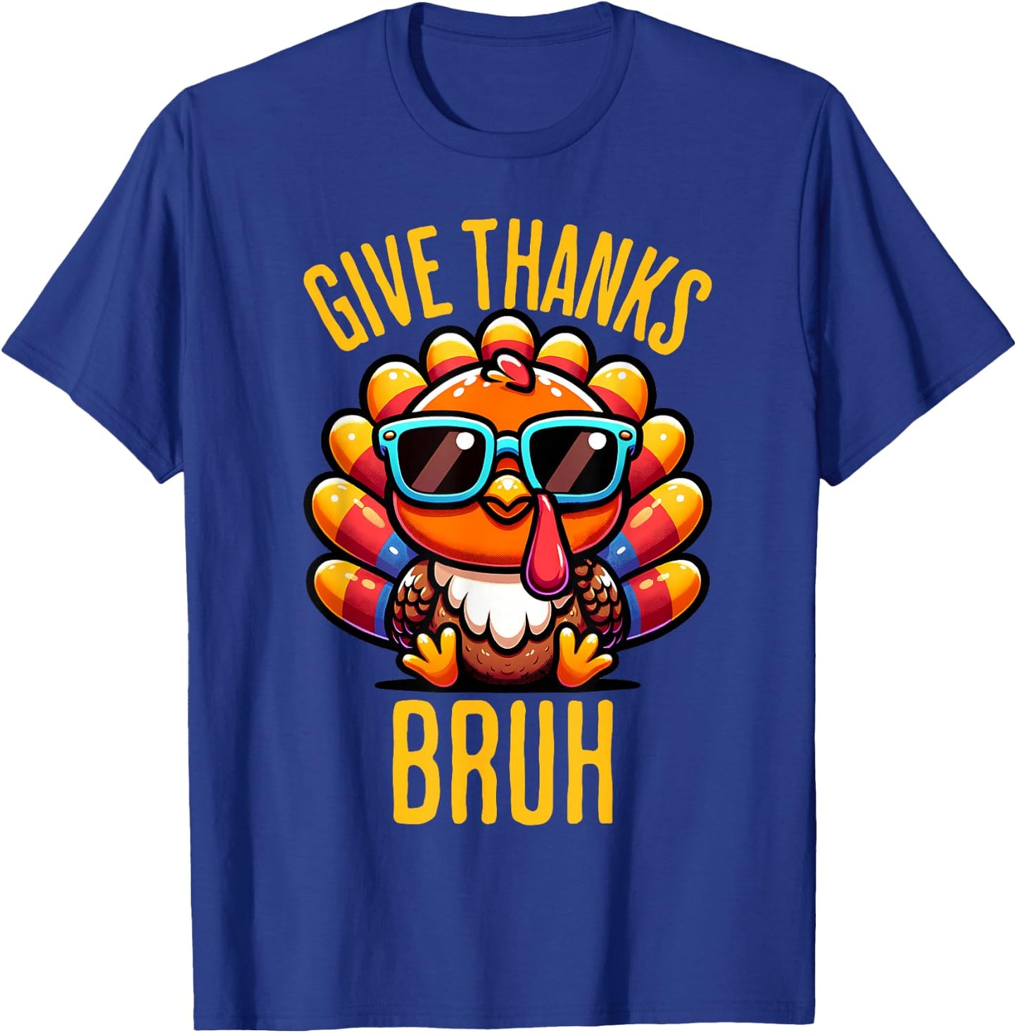 Give Thanks Bruh Meme Funny Thanksgiving Boys Kids Men T-Shirt - T-Shirt | Royal