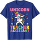 Dabbing Unicorn Teacher Assistant - Funny Teaching Aide T-Shirt - T-Shirt | Royal