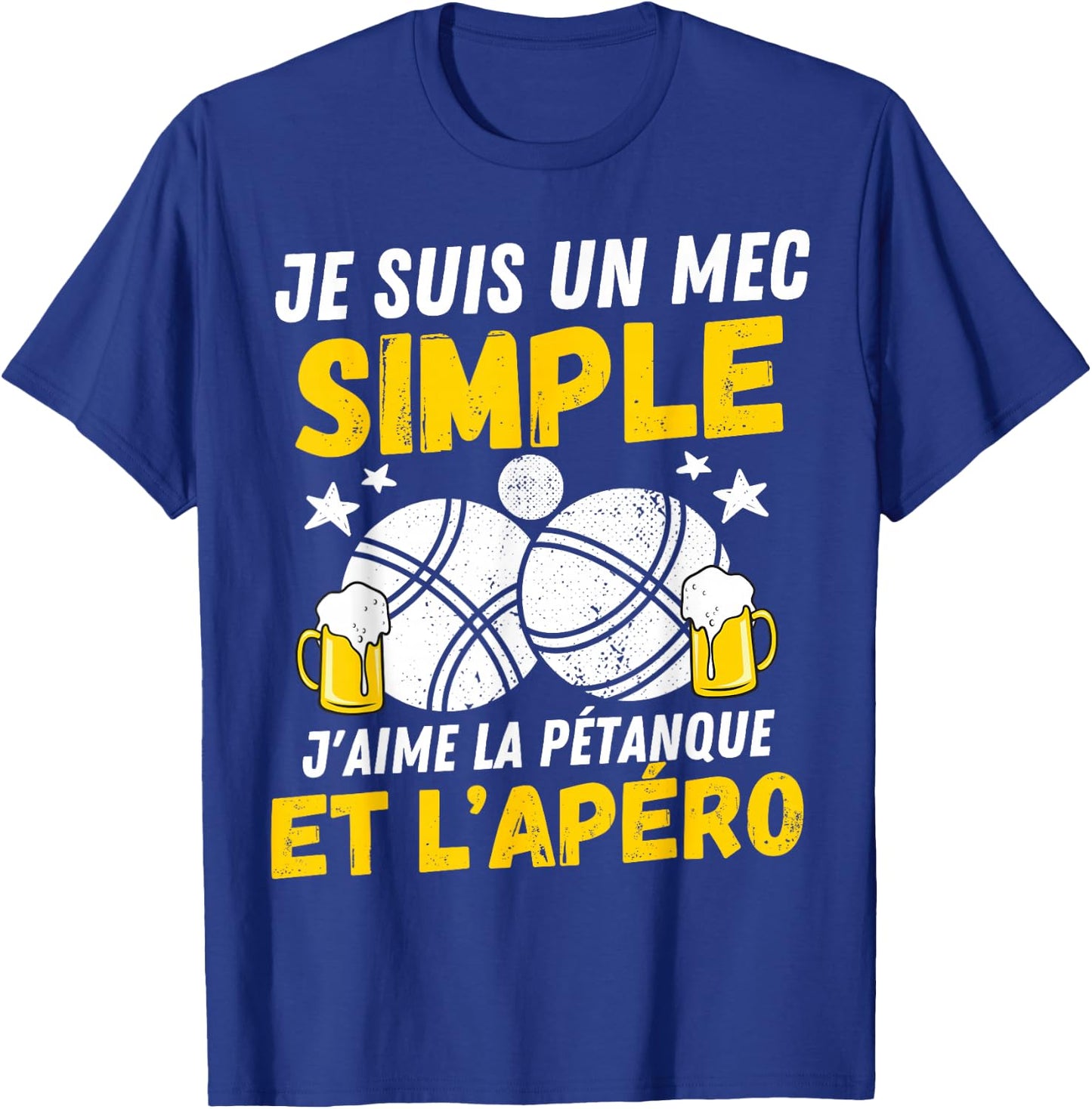Guy simple aperitif pétanque funny boccia bouliste pétanque T-Shirt - T-Shirt | Royal