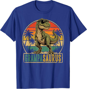 Grampa Saurus Vintage T-Rex Dinosaur Fathers Day T-Shirt - T-Shirt | Royal