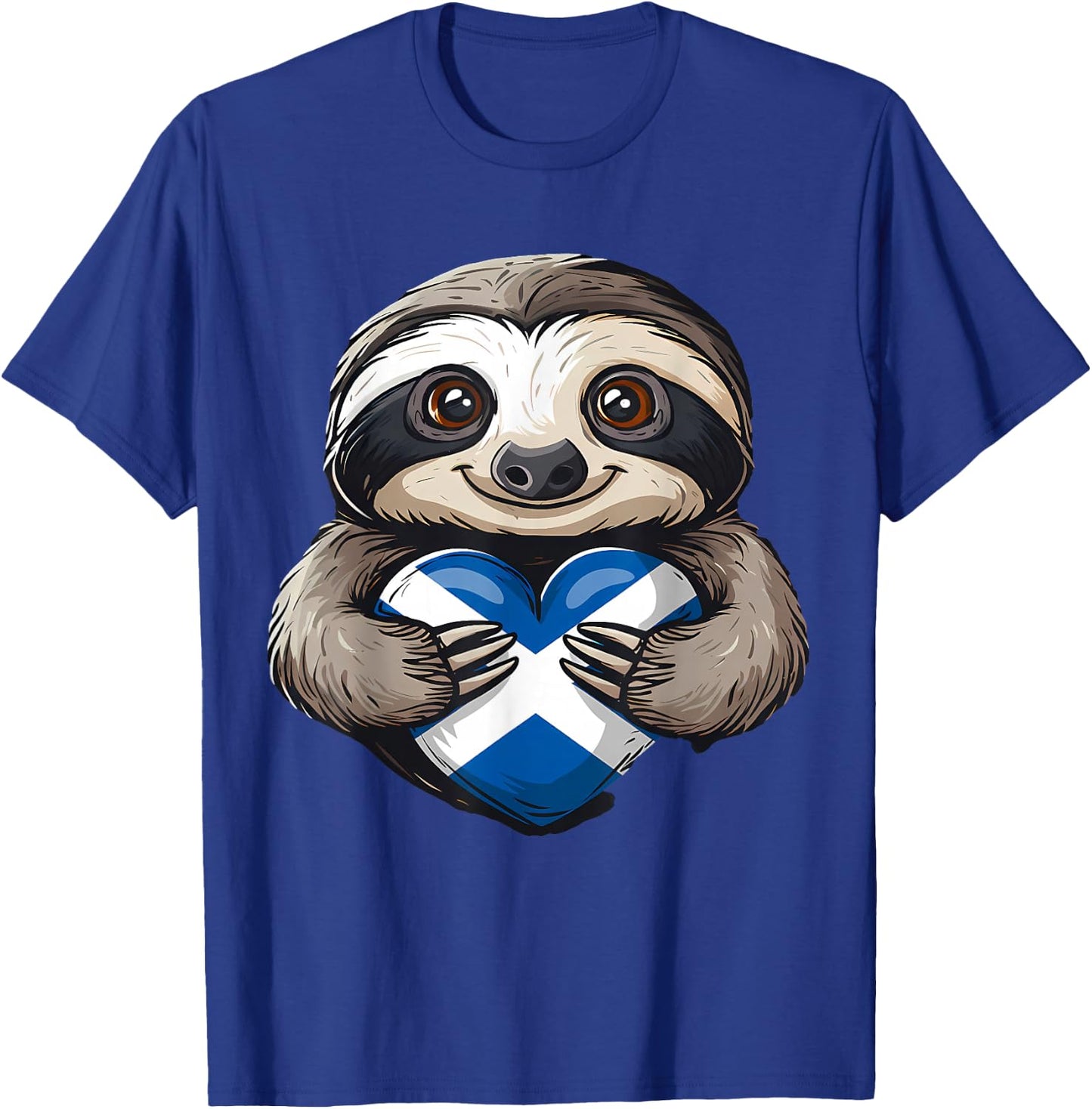 Scotland Roots Sloth Scottish Flag T-Shirt - T-Shirt | Royal