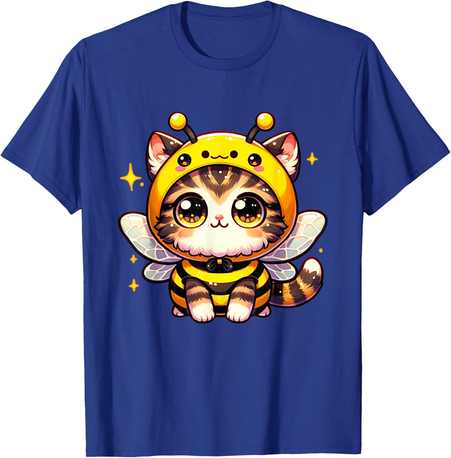 Cute kawaii cat in a bee costume halloween bee theme T-Shirt - T-Shirt | Royal