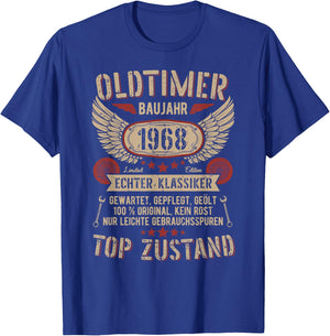 Oldtimer Baujahr 1968 Geboren Vintage Birthday Retro T-Shirt - T-Shirt | Royal