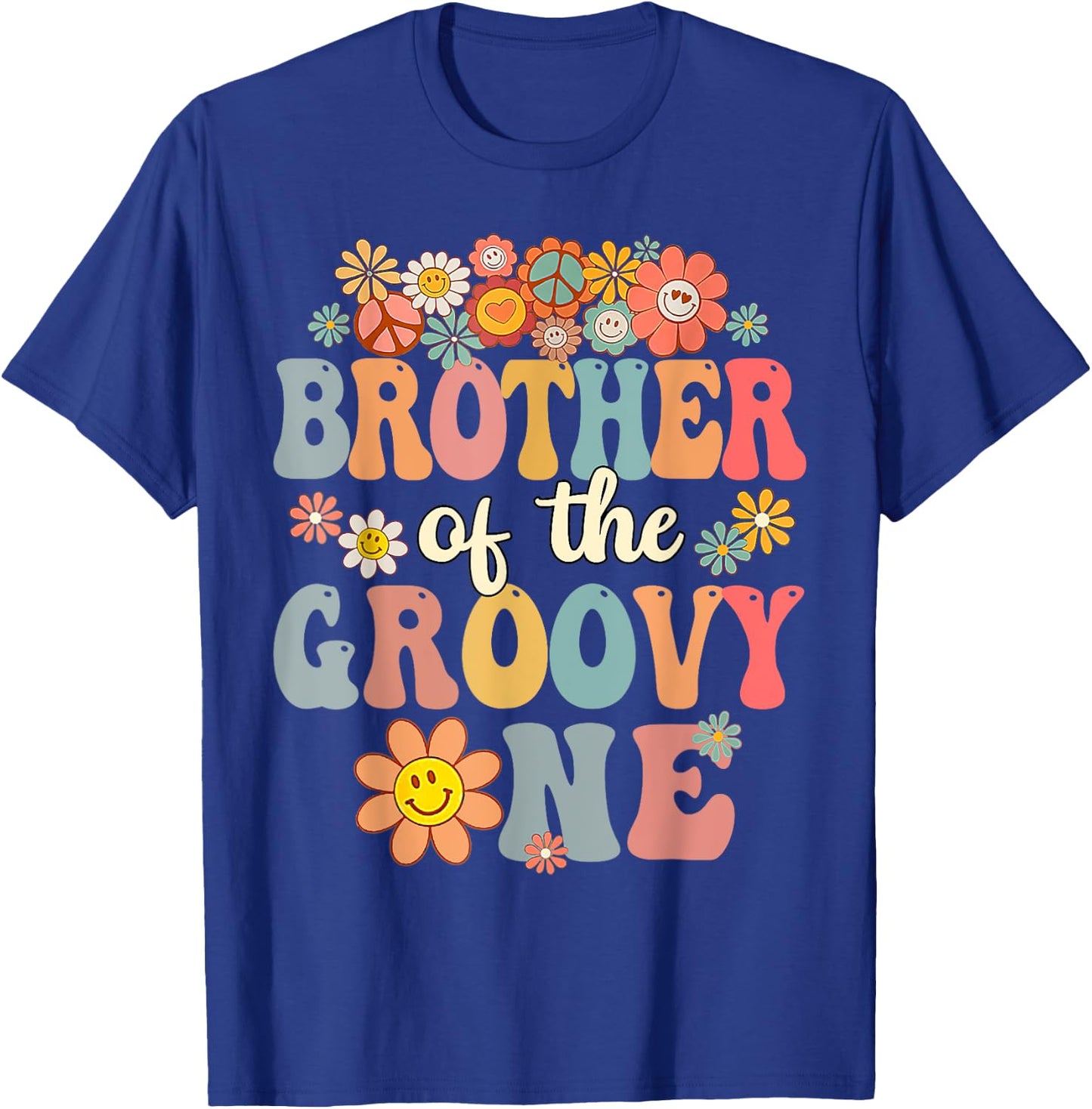 Brother of Groovy One Matching Family 1st Birthday Party T-Shirt - T-Shirt | Royal