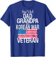(Print on Back) Korean War Veteran American Flag Dad Grandpa T-Shirt - T-Shirt | Royal
