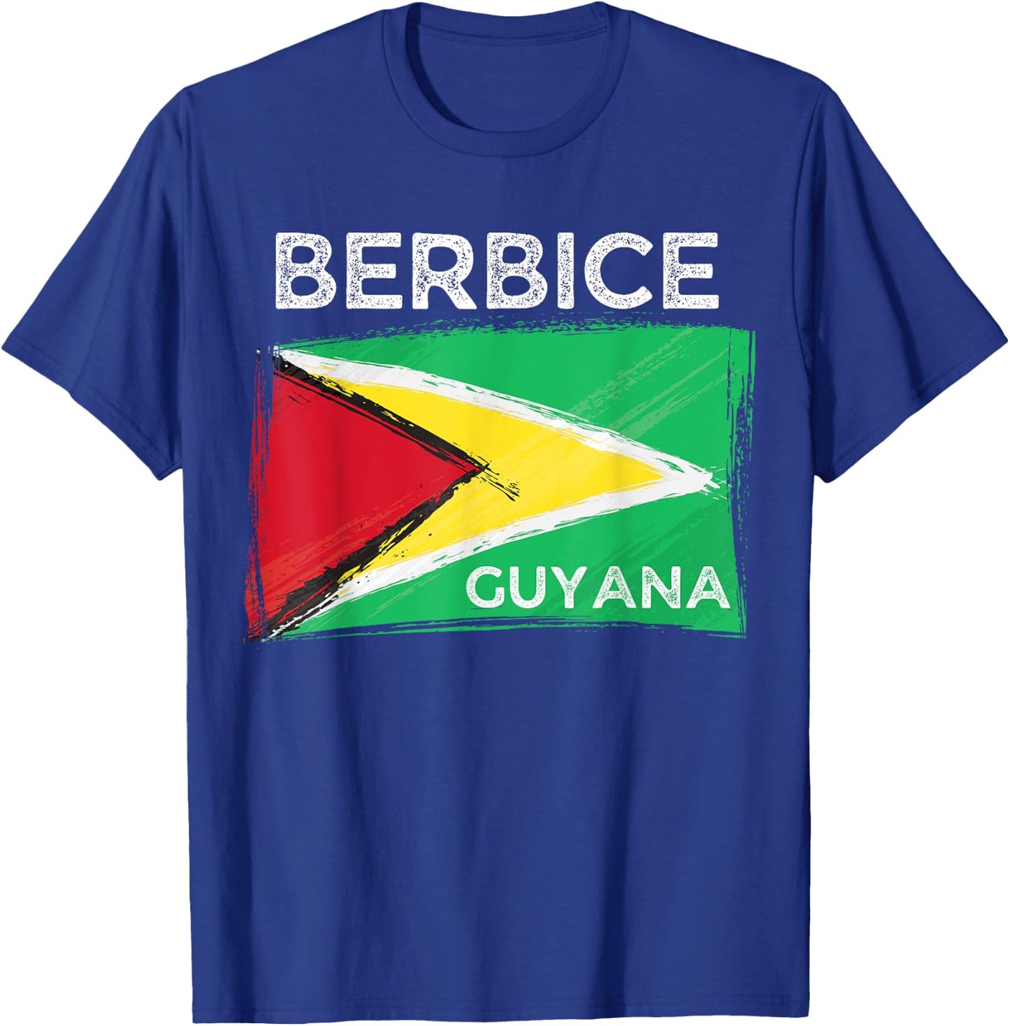 Distress Guyana Flag Shirt - Berbice Guyana -Guyana Roots T-Shirt - T-Shirt | Royal