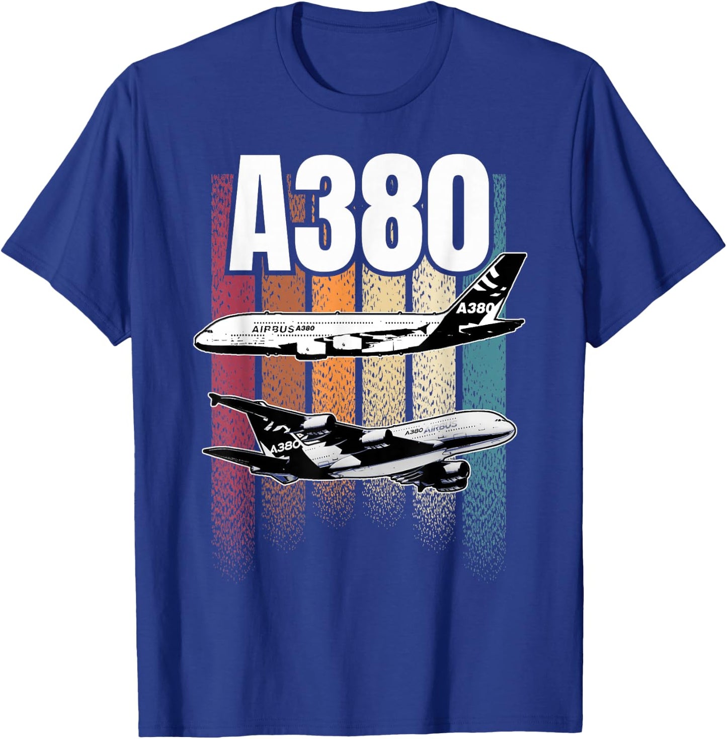Passenger Plane A380 , black T-Shirt - T-Shirt | Royal