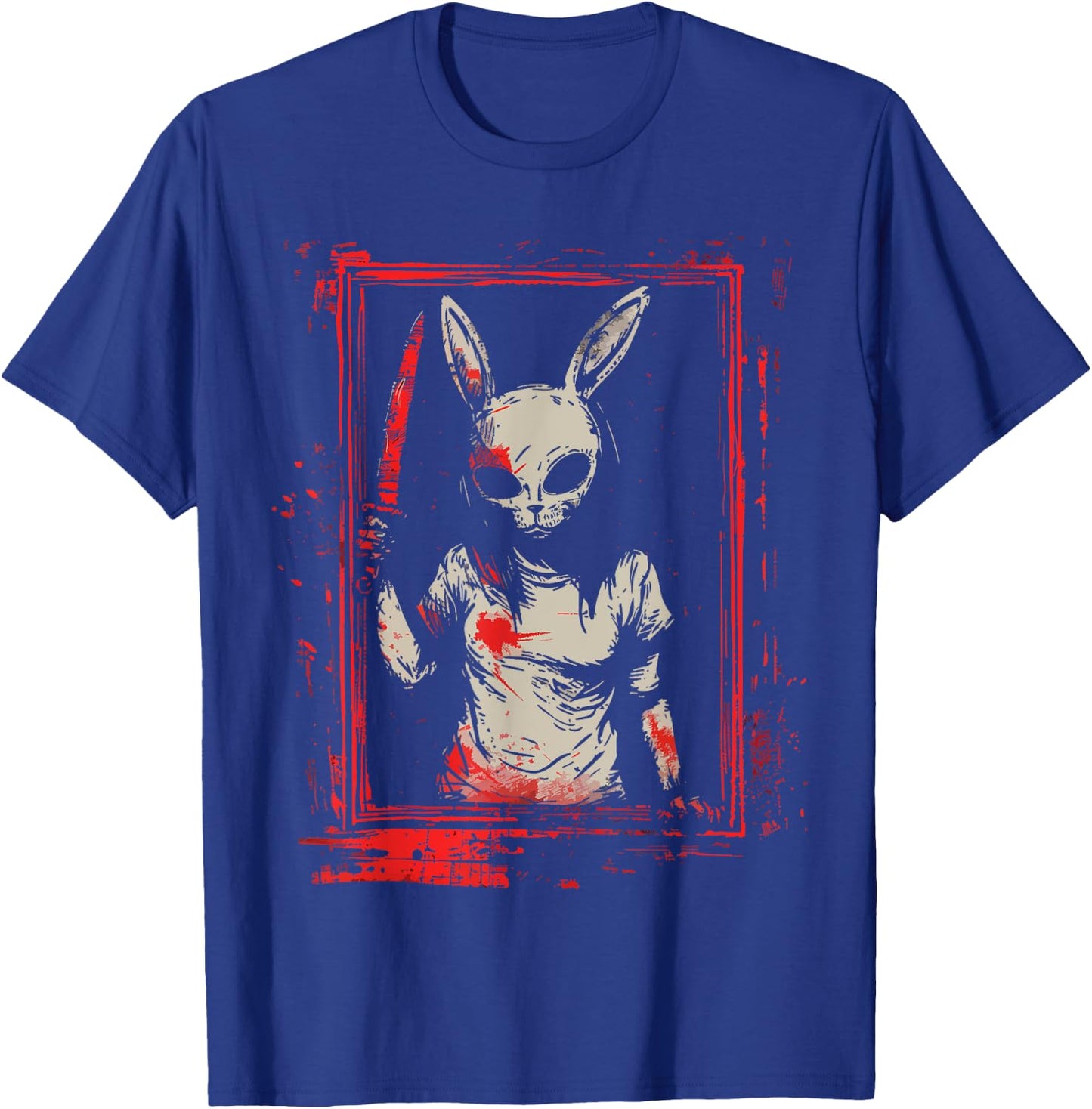 Horror Bunny Mask Girl Slasher Goth Creepy Scary Evil Rabbit T-Shirt - T-Shirt | Royal