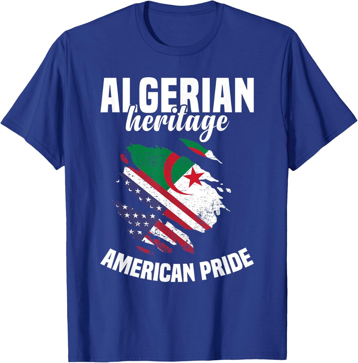 Algeria Flag Outfit American Flags US Uniform Algerian T-Shirt - T-Shirt | Royal