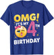 OMG It's My 4th Birthday Girls Gifts 4 Year Old Bday T-Shirt - T-Shirt | Royal