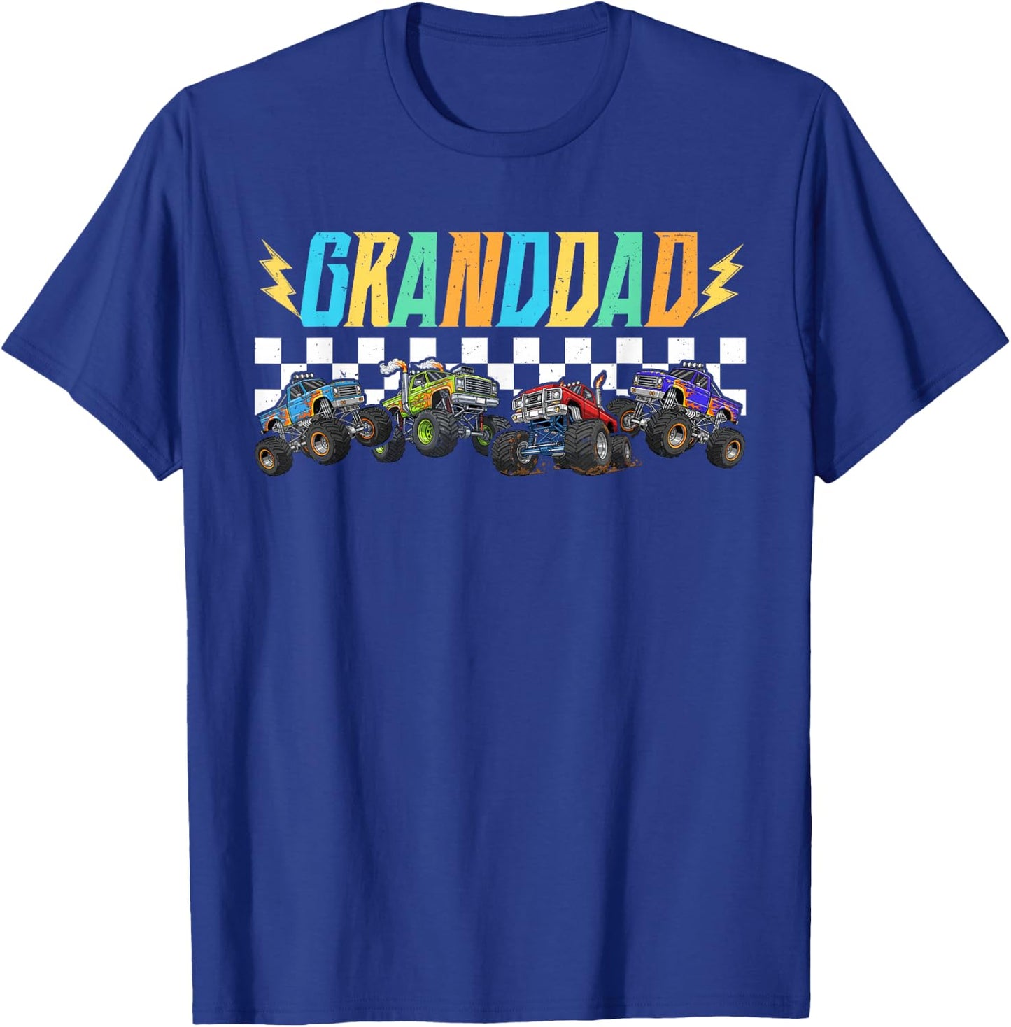 Granddad Monster Truck Family Matching Monster Truck Lovers T-Shirt - T-Shirt | Royal