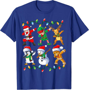 Dabbing Santa Friends Xmas Gifts Men Kids Boys Christmas T-Shirt - T-Shirt | Royal