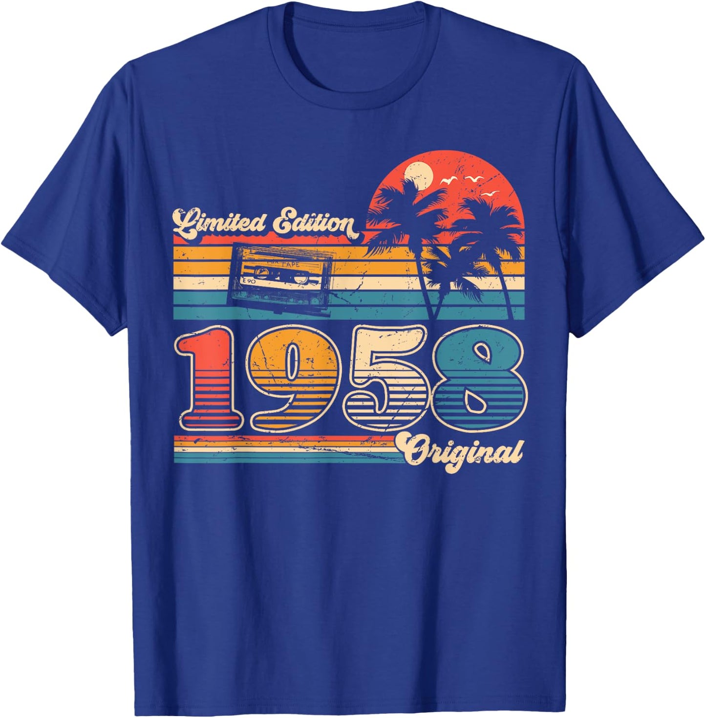 67th Birthday Retro Vintage 1958 Men Women T-Shirt - T-Shirt | Royal