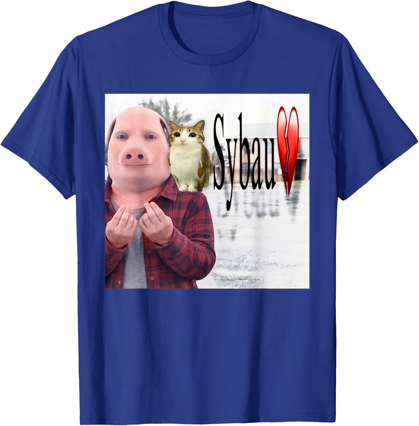 Funny John Pork and Meowl SYBAU Brainrot Meme T-Shirt - T-Shirt | Royal