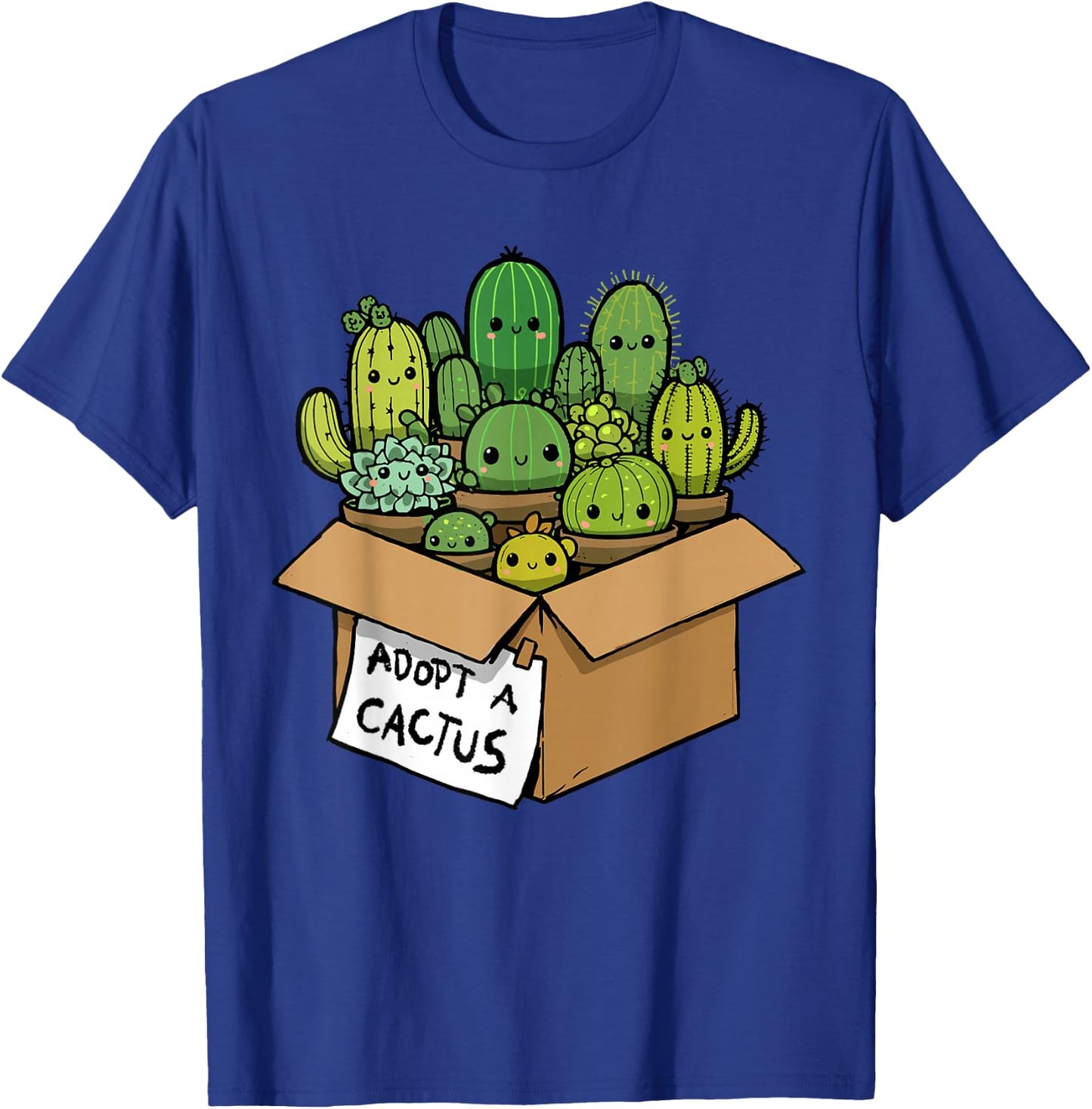 Cactus Shirt Adopt A Cactus Succulent Plant Cacti Botanical , black T-Shirt - T-Shirt | Royal