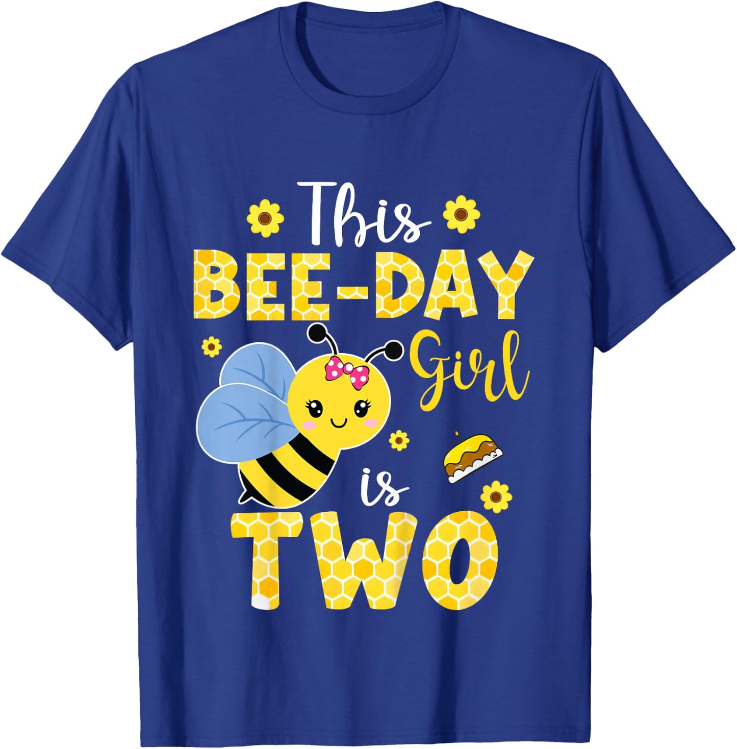 This Bee-Day Girl Is Two 2 Years Old 2nd Birthday Kids T-Shirt - T-Shirt | Royal