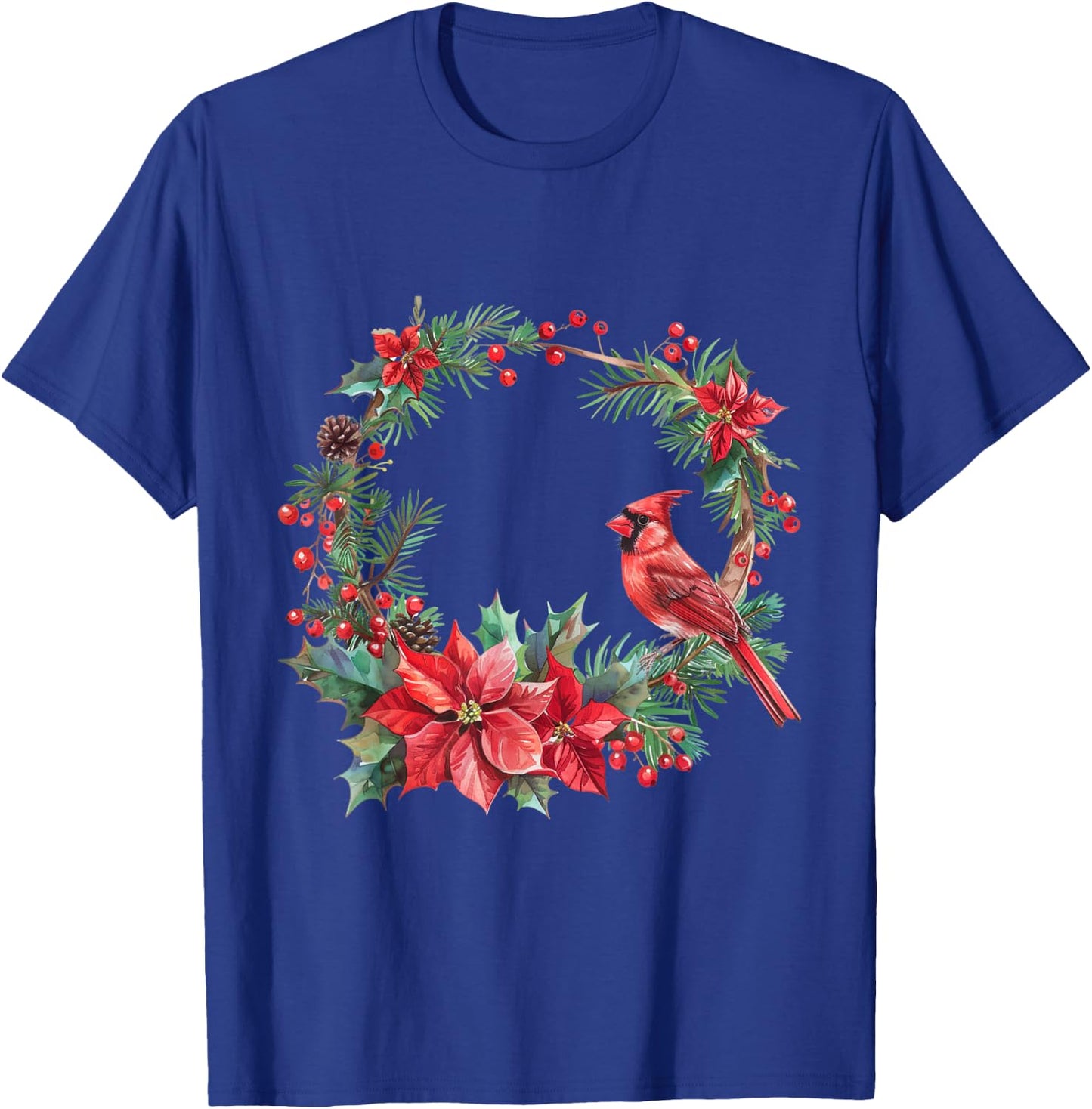 Red Cardinal Christmas Bird Merry Christmas Pajama T-Shirt - T-Shirt | Royal