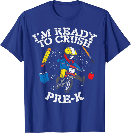 Motocross Im Ready To Crush Pre-K Prek School Dirt Bike Boys T-Shirt - T-Shirt | Royal