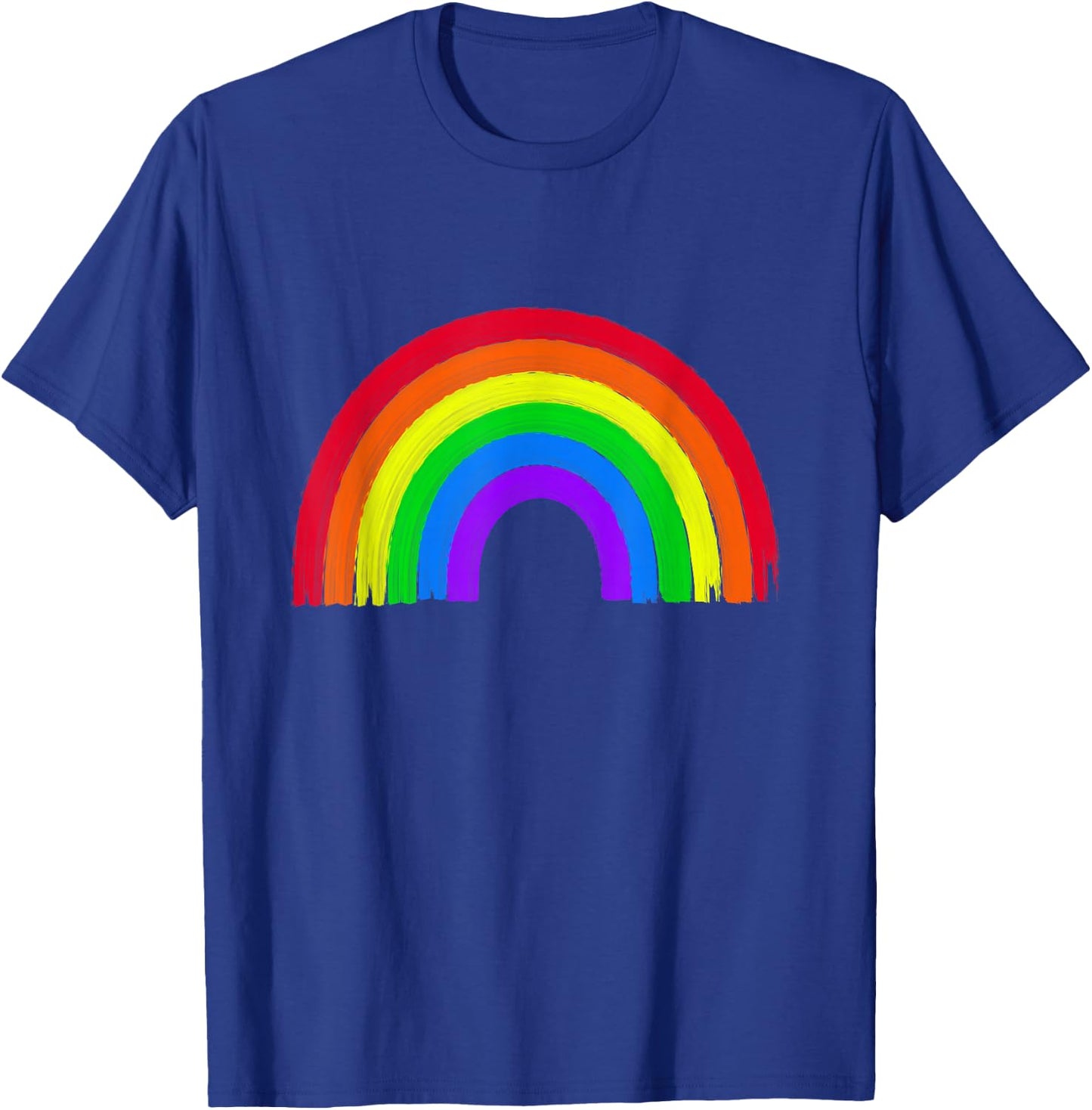 Rainbow with beautiful colourful colours - retro vintage , black T-Shirt - T-Shirt | Royal