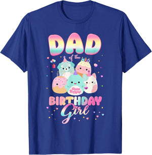 Birthday Family Party Squish Squad Dad Of The Birthday Girl T-Shirt - T-Shirt | Royal