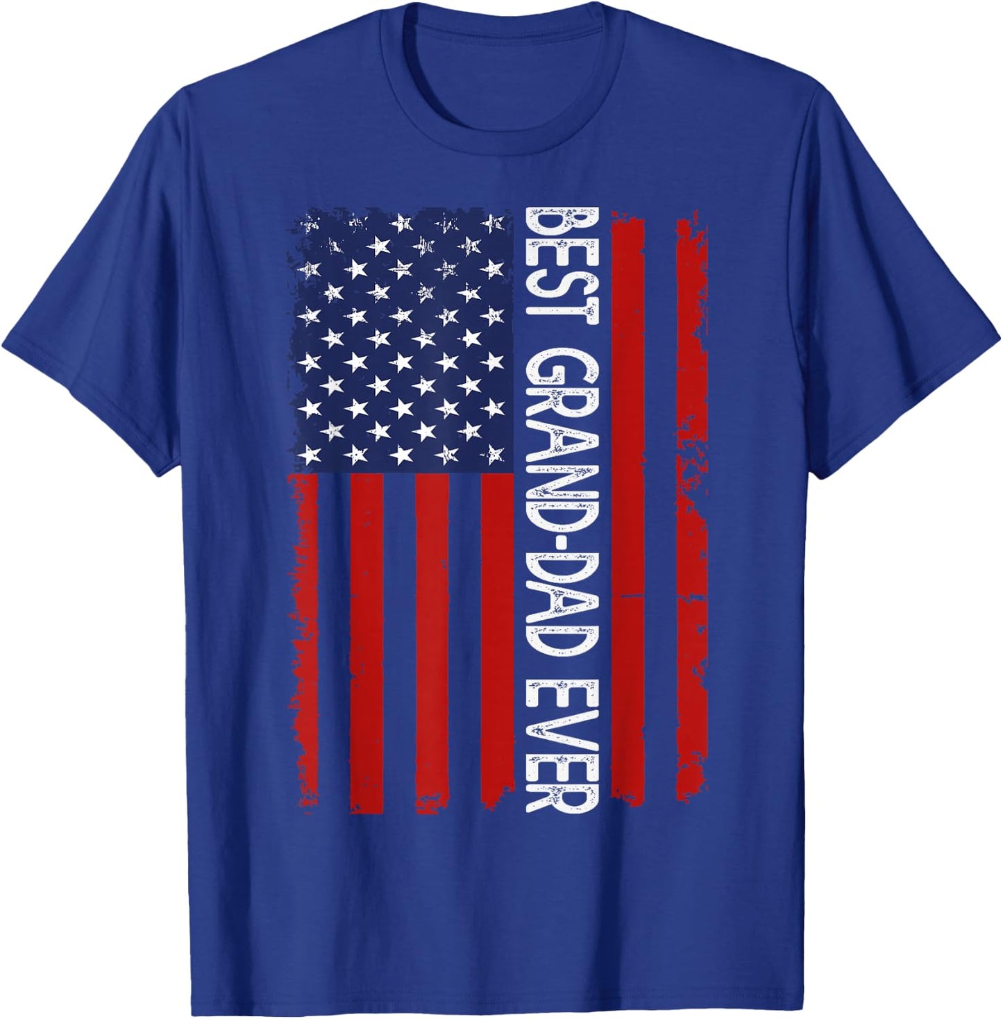 Best Grand-DAD Ever Vintage American Flag Fathers Day T-Shirt - T-Shirt | Royal