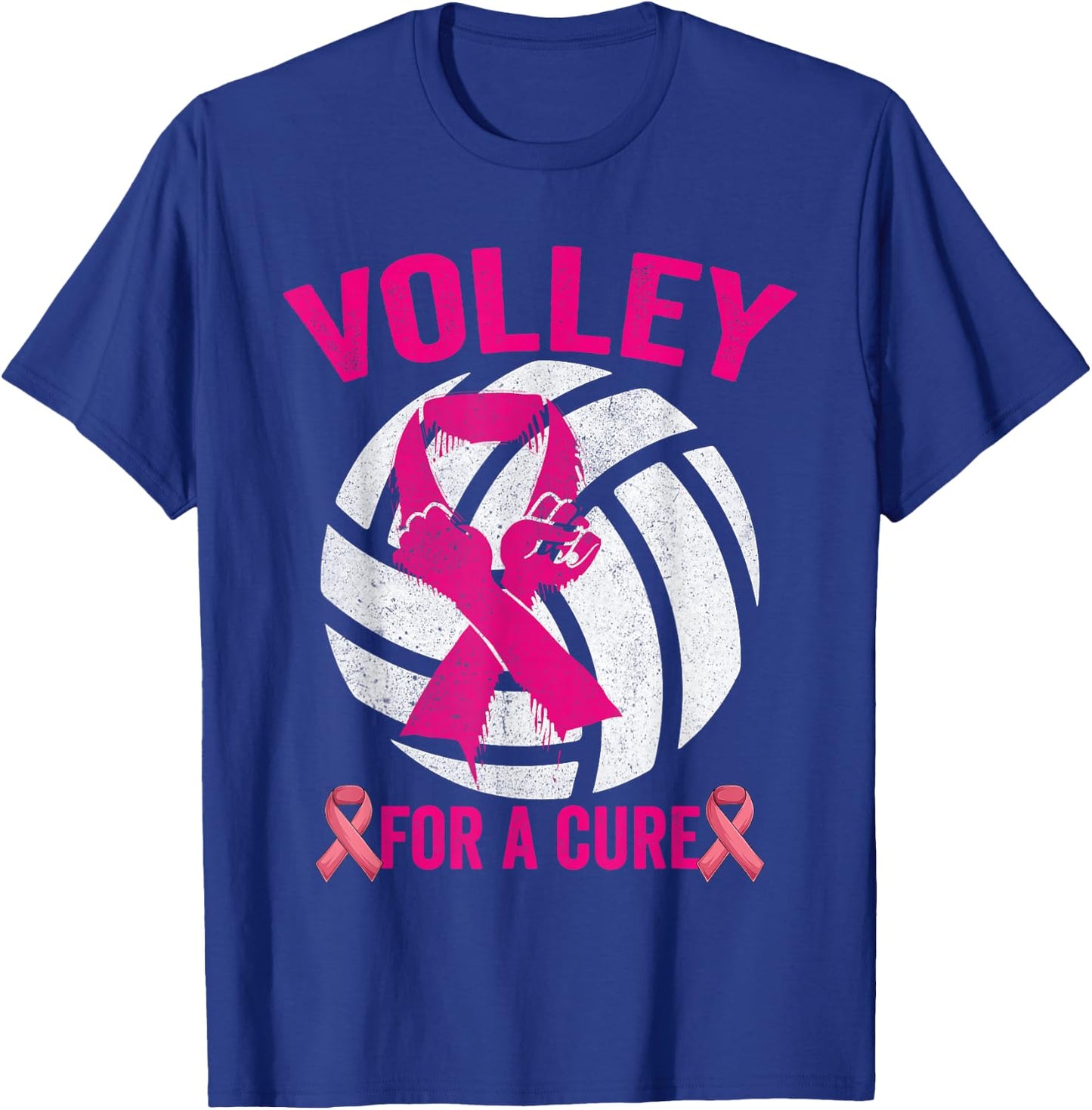 Volley For A Cure Volleyball Breast Cancer Awareness T-Shirt - T-Shirt | Royal