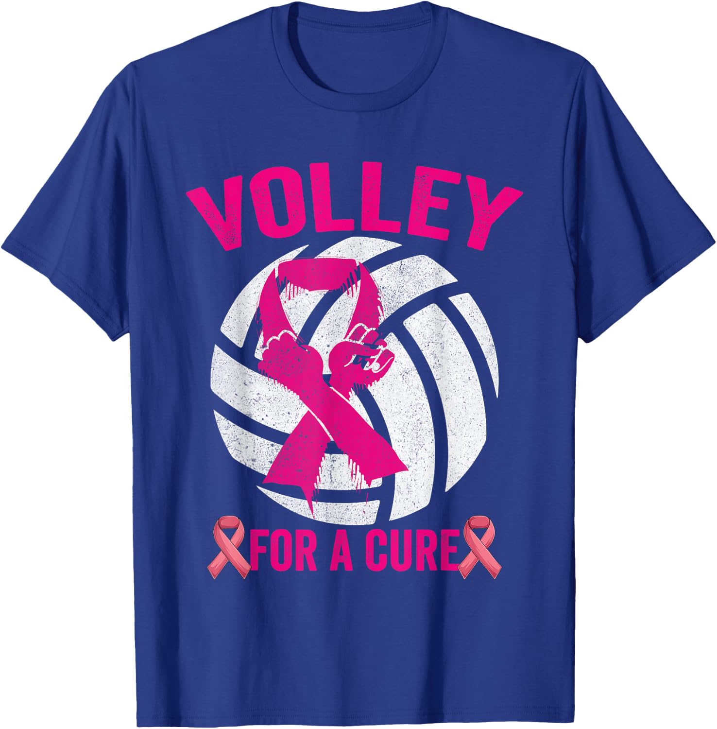 Volley For A Cure Volleyball Breast Cancer Awareness T-Shirt - T-Shirt | Royal