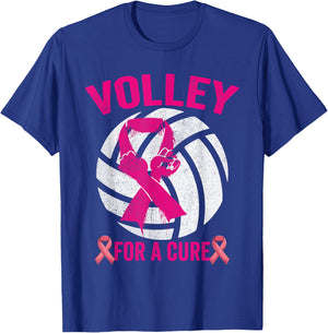 Volley For A Cure Volleyball Breast Cancer Awareness T-Shirt - T-Shirt | Royal