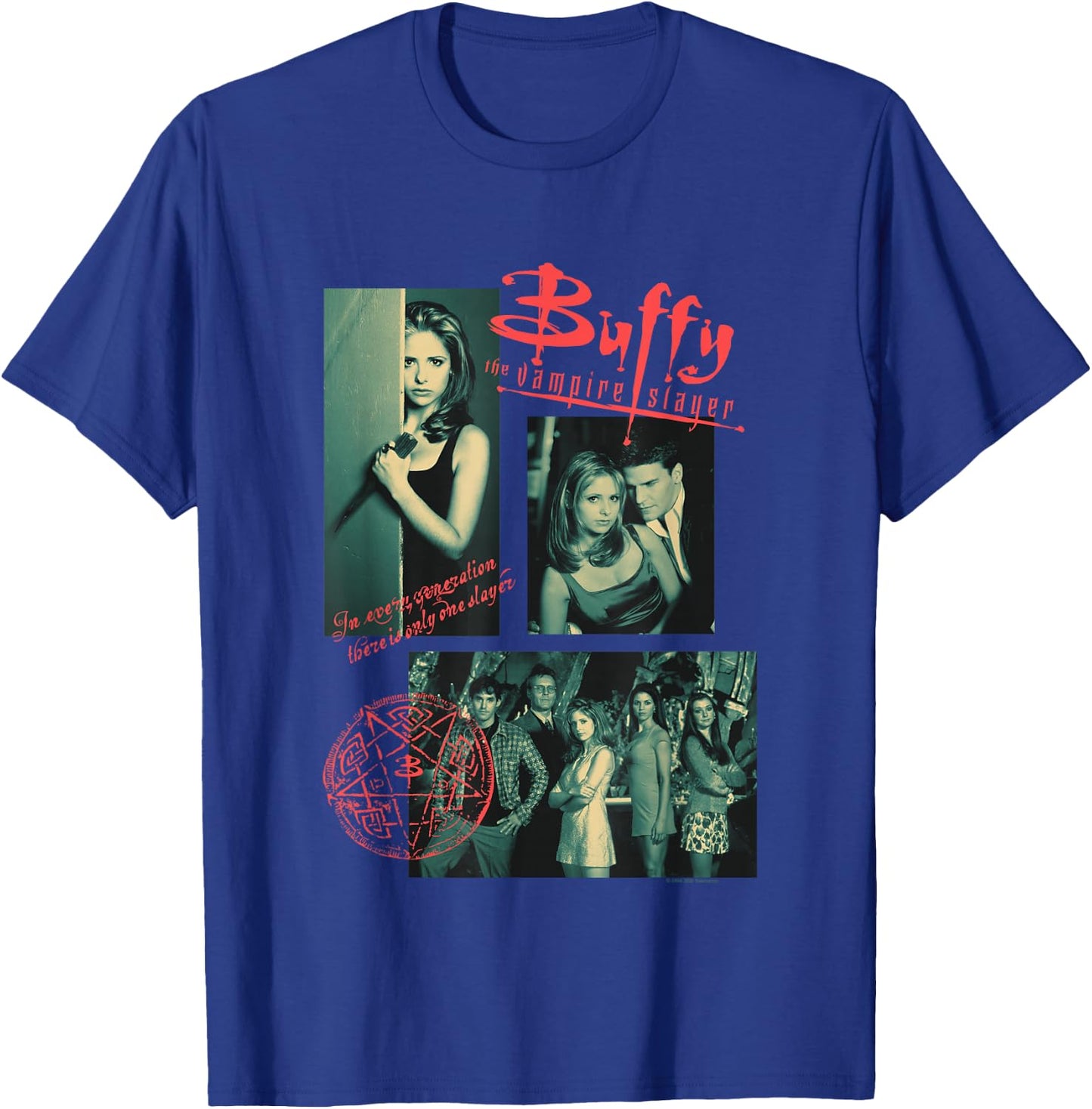 Buffy The Vampire Slayer Sunnydale High Vintage Collage , Black, S T-Shirt - T-Shirt | Royal