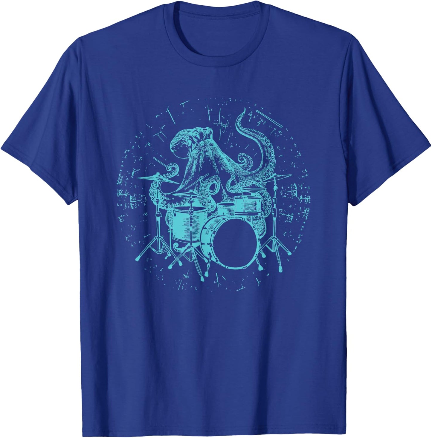 Octopus Playing Drums Funny Beach Drummer Rock Musician T-Shirt - T-Shirt | Royal