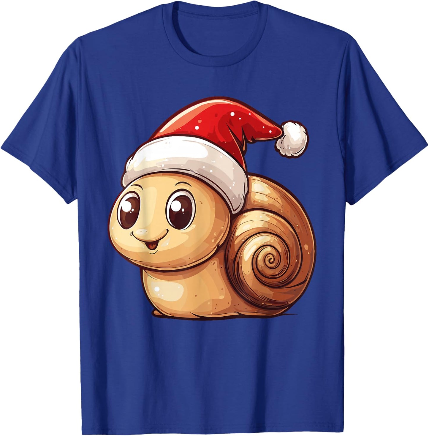 Snail Santa Hat Funny Snail Lovers Boys Girls Kids Christmas T-Shirt - T-Shirt | Royal