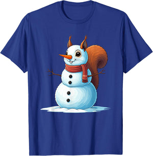 Funny Squirrel Snowman Scarf Christmas Kids T-Shirt - T-Shirt | Royal