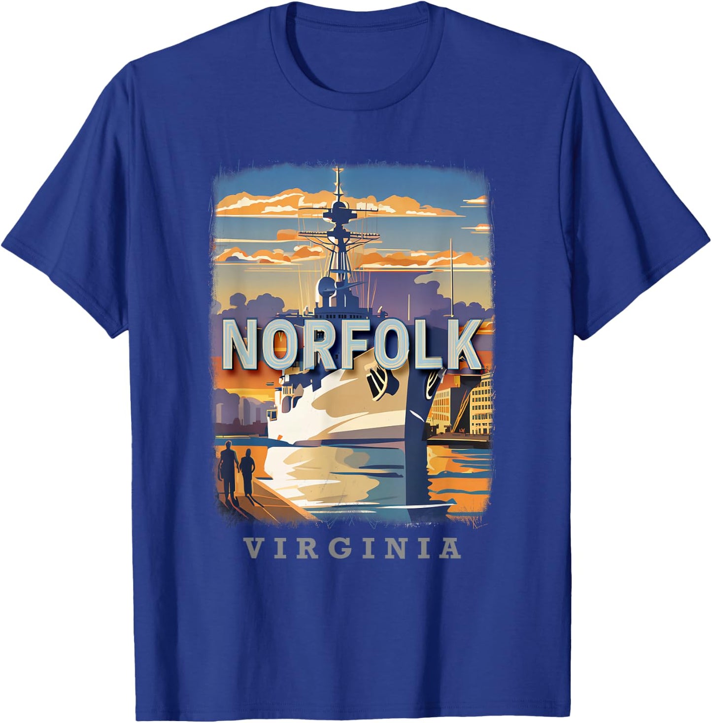 Norfolk Virginia VA Harbor Haven SD034 T-Shirt - T-Shirt | Royal
