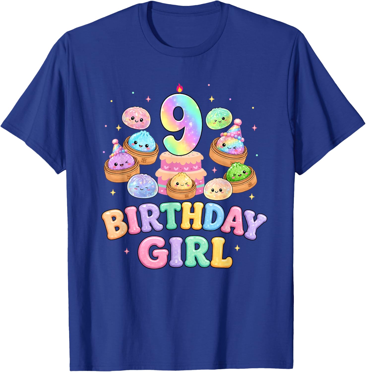 9th Birthday Girl Dumpling Shirt Cute Kawaii Dumpling Party T-Shirt - T-Shirt | Royal