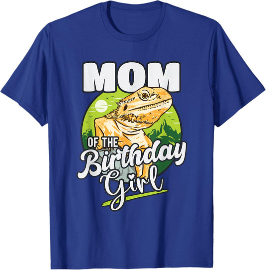 Mom of the Birthday Girl - Matching Lizard Birthday Party T-Shirt - T-Shirt | Royal