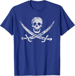 Pirat Calico Jack Flagge Jolly Roger Distressed Graphic T-Shirt - T-Shirt | Royal
