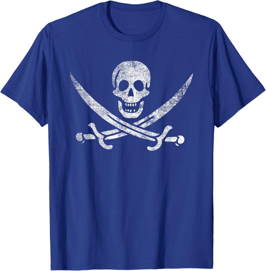Pirat Calico Jack Flagge Jolly Roger Distressed Graphic T-Shirt - T-Shirt | Royal