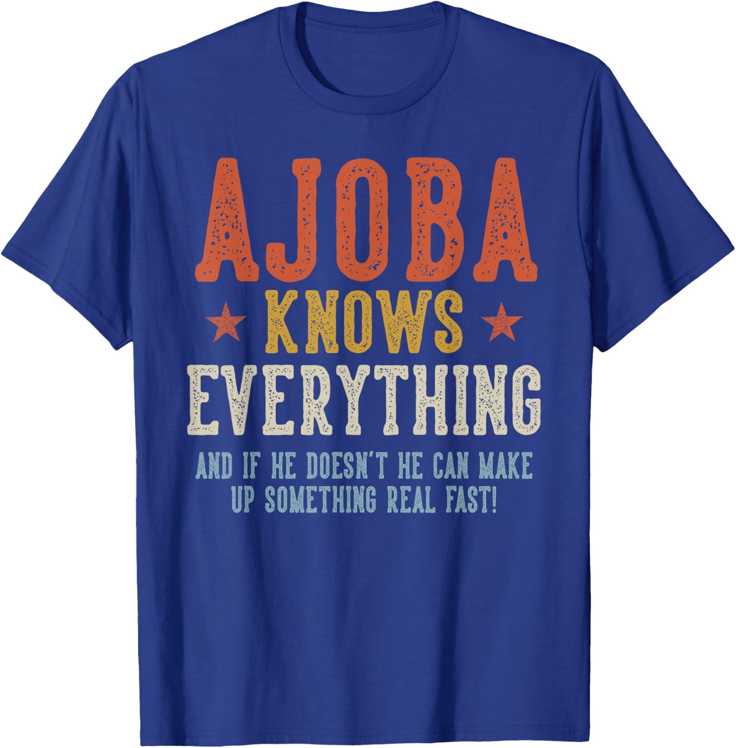 AJOBA Knows Everything Father's Day Retro Vintage T-Shirt - T-Shirt | Royal