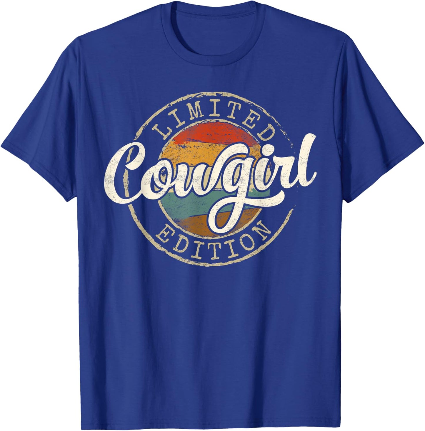 Cowgirl Limited Edition Vintage Stamp Western Rancher T-Shirt - T-Shirt | Royal