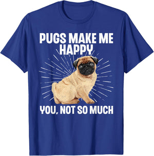 Funny Pug Design Women Puppy Pet Dog Breed Pug Lover T-Shirt - T-Shirt | Royal