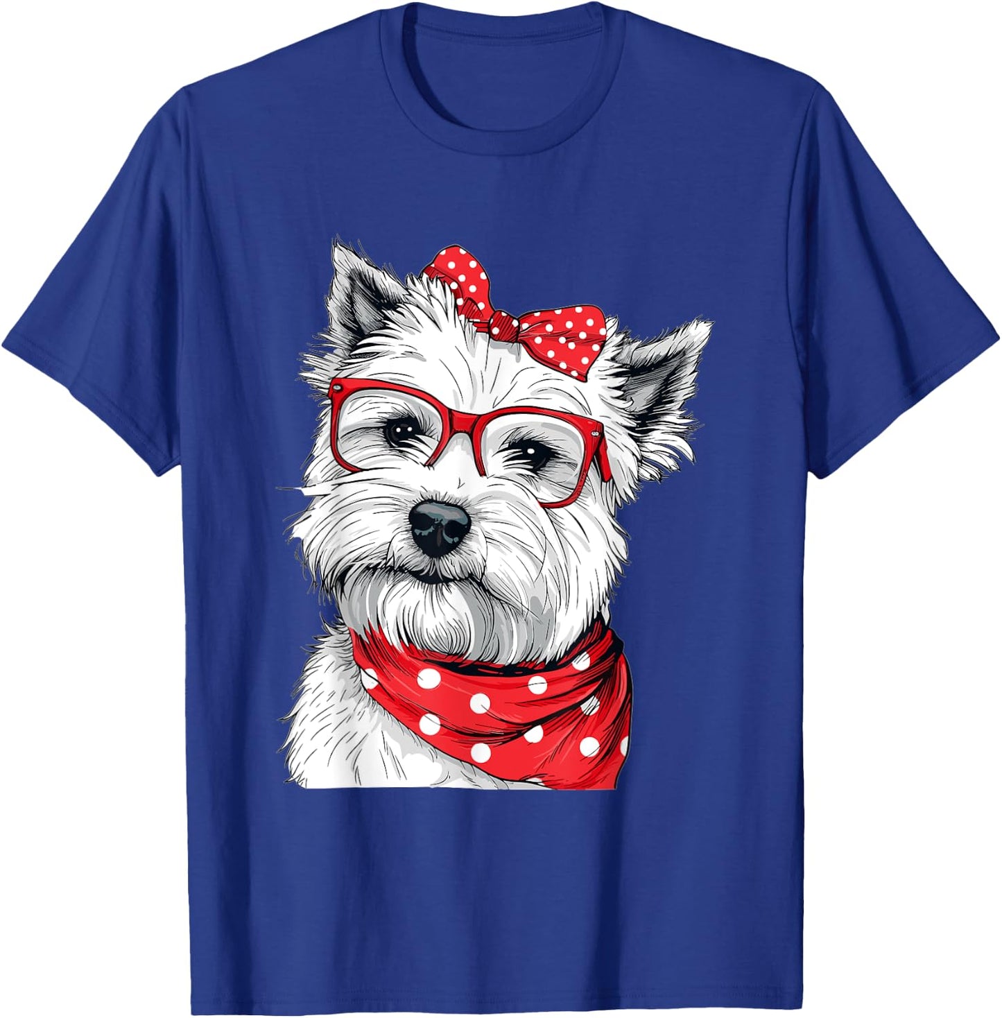 West Highland White Terrier Bandana Dog Breed Westie Women Girls Kids T-Shirt - T-Shirt | Royal